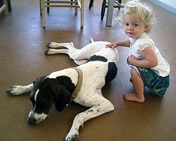 Jet naps as her guardian angel watches over her
