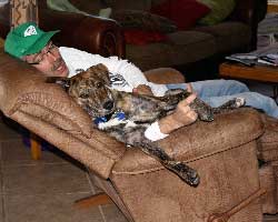 Gambit watching football in his barco lounger on Sunday